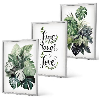 Composição de quadros moderna Plantas frondosas vivem, riem, amam