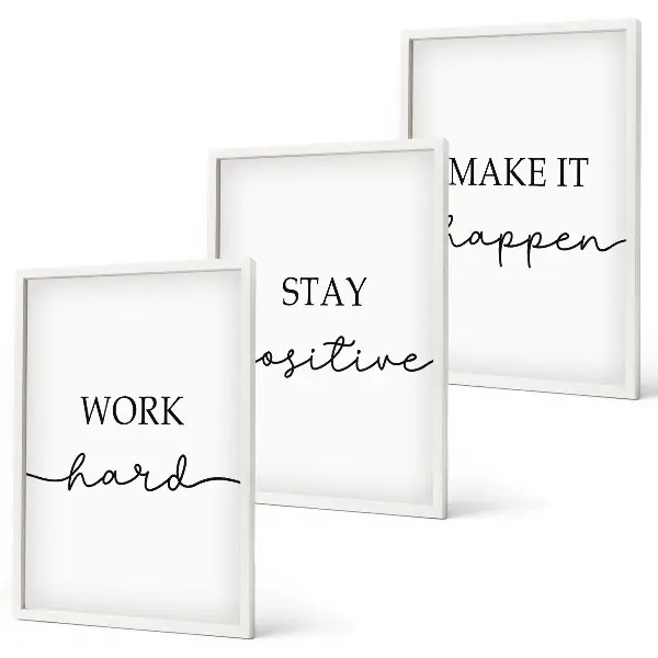 Composição de quadros moderna com inscrições motivacionais minimalistas