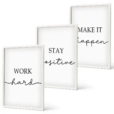 Composição de quadros moderna com inscrições motivacionais minimalistas