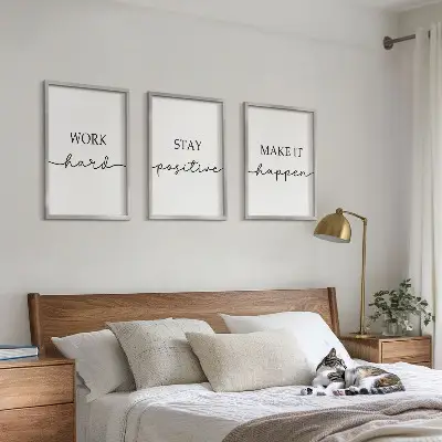 Composição de quadros moderna com inscrições motivacionais minimalistas