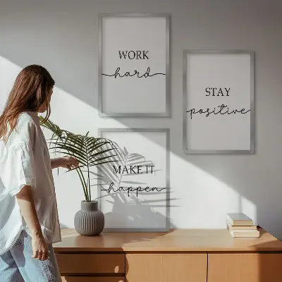 Composição de quadros moderna com inscrições motivacionais minimalistas