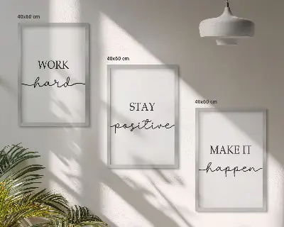 Composição de quadros moderna com inscrições motivacionais minimalistas
