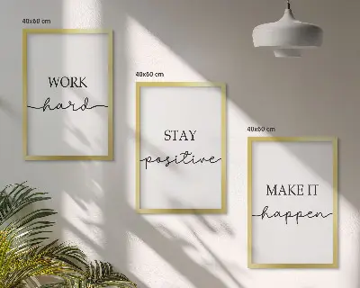 Composição de quadros moderna com inscrições motivacionais minimalistas