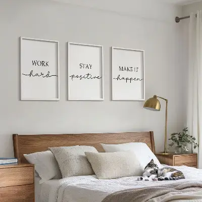 Composição de quadros moderna com inscrições motivacionais minimalistas