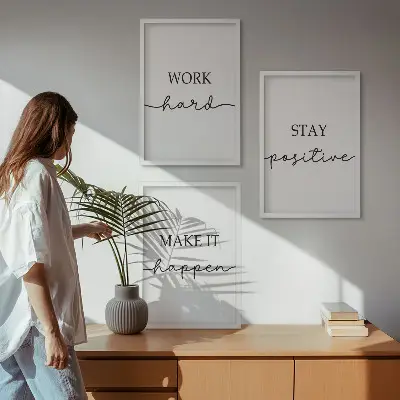 Composição de quadros moderna com inscrições motivacionais minimalistas