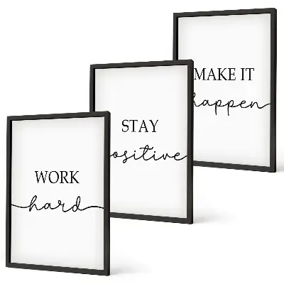 Composição de quadros moderna com inscrições motivacionais minimalistas