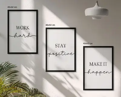 Composição de quadros moderna com inscrições motivacionais minimalistas
