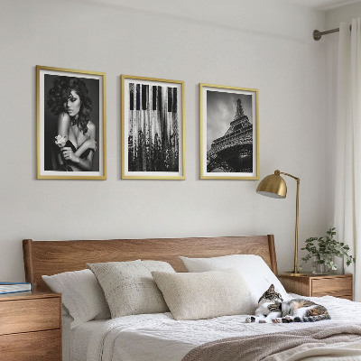 Composição de quadros moderna Retrato de uma mulher com uma rosa Eiffel