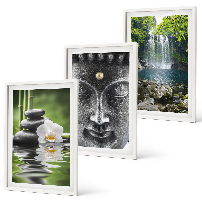 Composição de quadros moderna Buda de água das pedras da harmonia