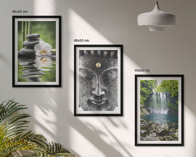 Composição de quadros moderna Buda de água das pedras da harmonia