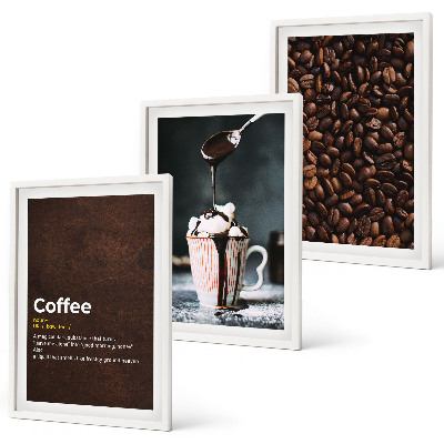 Conjunto de quadros para sala de estar Bebida de café com chantilly
