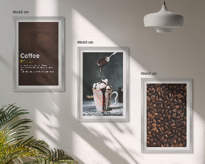 Conjunto de quadros para sala de estar Bebida de café com chantilly