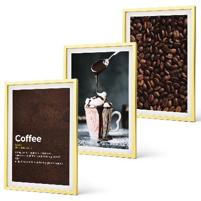 Conjunto de quadros para sala de estar Bebida de café com chantilly