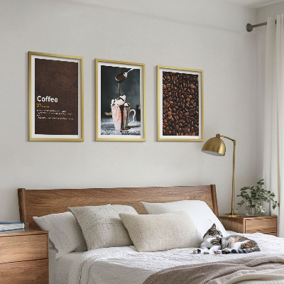 Conjunto de quadros para sala de estar Bebida de café com chantilly