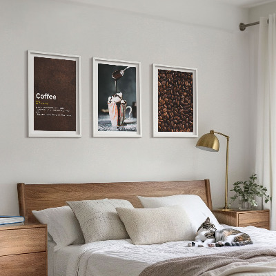Conjunto de quadros para sala de estar Bebida de café com chantilly