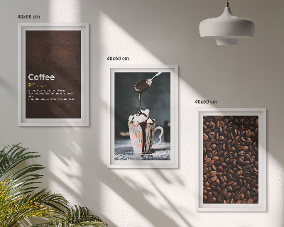Conjunto de quadros para sala de estar Bebida de café com chantilly