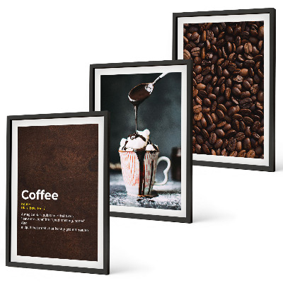 Conjunto de quadros para sala de estar Bebida de café com chantilly