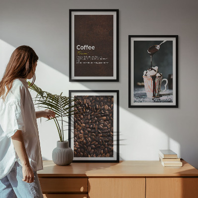 Conjunto de quadros para sala de estar Bebida de café com chantilly