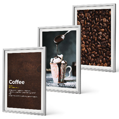 Conjunto de quadros para sala de estar Bebida de café com chantilly