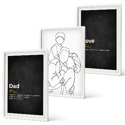 Composição de quadros moderna Desenho de família em estilo linear, amor e paternidade.