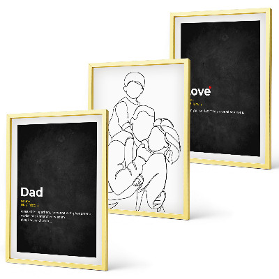 Composição de quadros moderna Desenho de família em estilo linear, amor e paternidade.