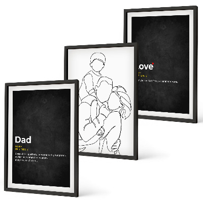 Composição de quadros moderna Desenho de família em estilo linear, amor e paternidade.