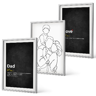 Composição de quadros moderna Desenho de família em estilo linear, amor e paternidade.