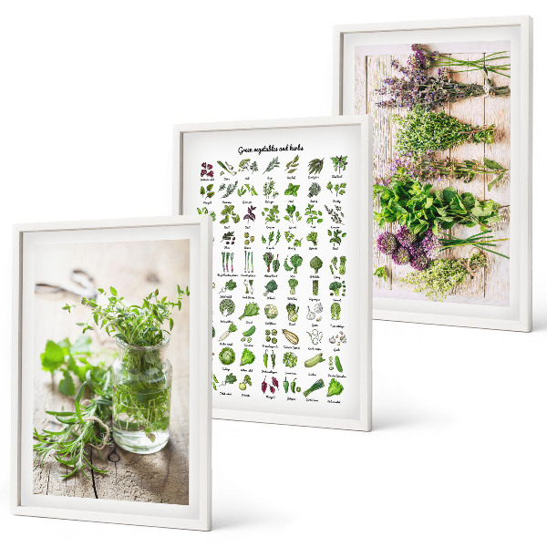Composição de quadros moderna Ervas secas para a cozinha