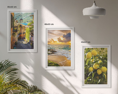 Composição de quadros moderna Ruas, mar, praia, laranjeiras