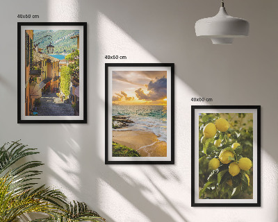 Composição de quadros moderna Ruas, mar, praia, laranjeiras