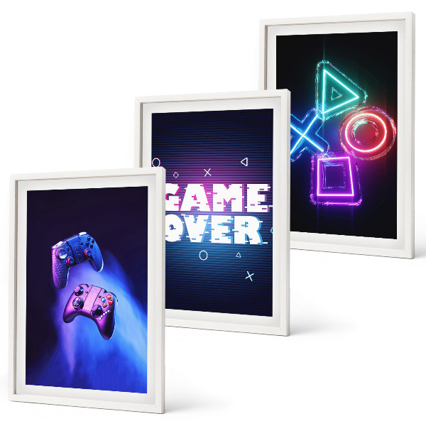 Composição de quadros moderna Game Over Gamepads
