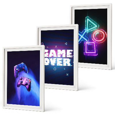 Composição de quadros moderna Game Over Gamepads
