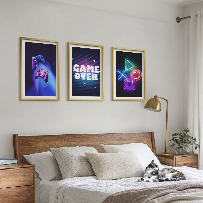 Composição de quadros moderna Game Over Gamepads