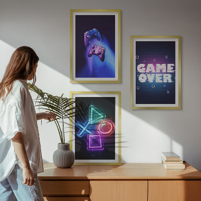 Composição de quadros moderna Game Over Gamepads