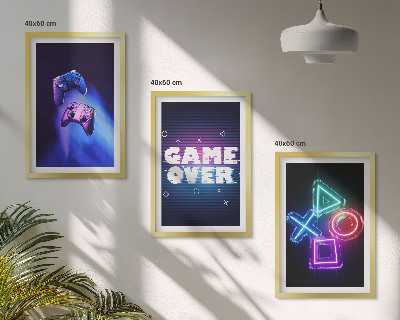 Composição de quadros moderna Game Over Gamepads