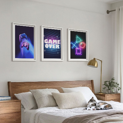 Composição de quadros moderna Game Over Gamepads