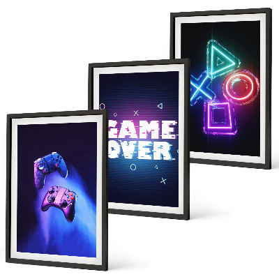 Composição de quadros moderna Game Over Gamepads
