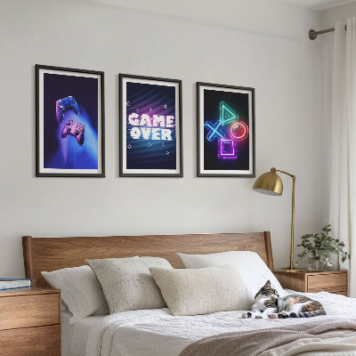 Composição de quadros moderna Game Over Gamepads