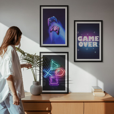 Composição de quadros moderna Game Over Gamepads