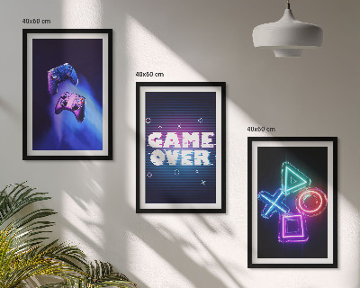 Composição de quadros moderna Game Over Gamepads