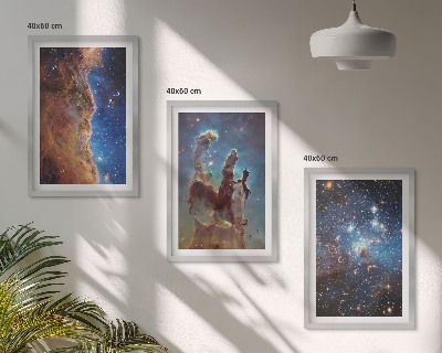 Composição de quadros moderna Paisagens espaciais de galáxias