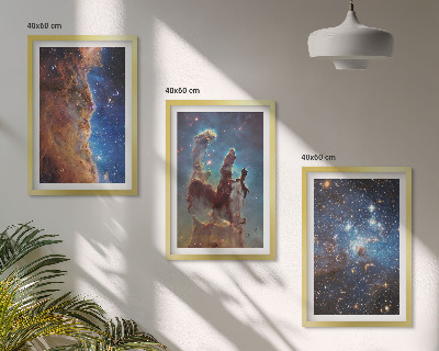 Composição de quadros moderna Paisagens espaciais de galáxias