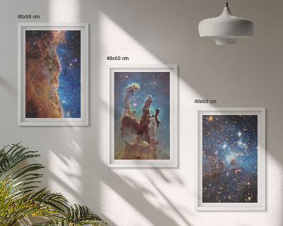 Composição de quadros moderna Paisagens espaciais de galáxias