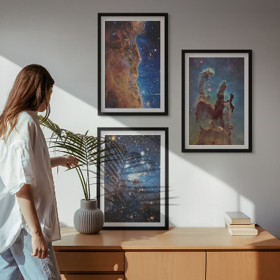 Composição de quadros moderna Paisagens espaciais de galáxias