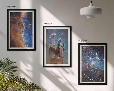 Composição de quadros moderna Paisagens espaciais de galáxias