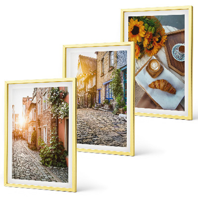 Conjunto de quadros para sala de estar Ruas café girassóis