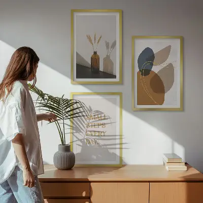 Conjunto de quadros abstratos composição de formas moderna