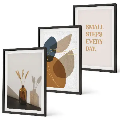 Conjunto de quadros abstratos composição de formas moderna