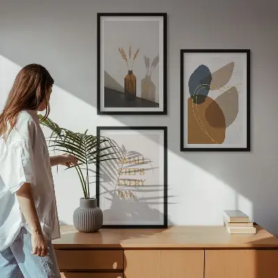 Conjunto de quadros abstratos composição de formas moderna