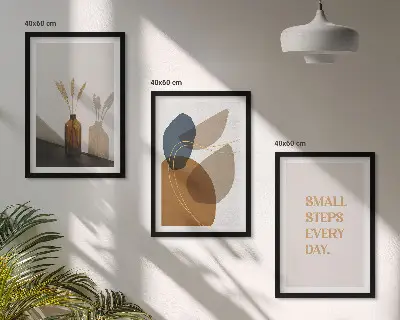 Conjunto de quadros abstratos composição de formas moderna